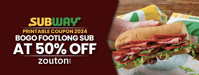 Subway Printable Coupons | November 2024: BUY 2 FOOTLONG SUBS AT $12.99