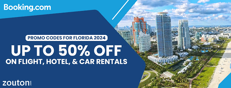 Booking.Com Promo Codes For Florida | April 2024 | Get Up To 50% Off Flight, Hotel, And Car Rentals