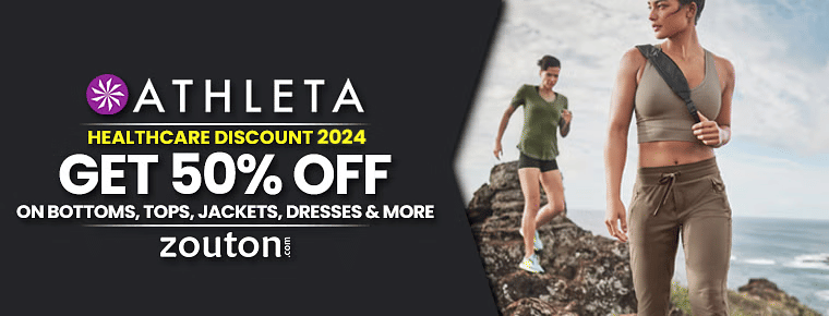 Athleta Healthcare Discount (January 2024): Get 85%+  20% Off On Bottoms, Tops, Jackets, Dresses & More