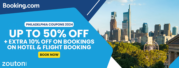 Booking.com Philadelphia Coupons 2024 | Up To 50% + Extra 10% Off On Bookings On Hotel & Flight Booking