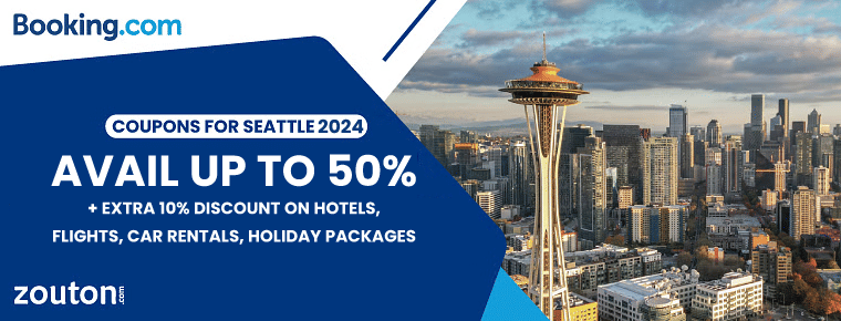 Booking.com Seattle Coupons 2024 | Get Up To 50% + Extra 10% Discount On Hotels, flights, car rentals, holiday packages