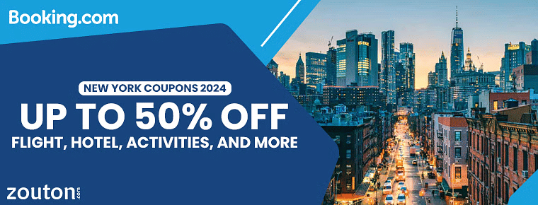 Booking.Com New York Coupons | April Edition 2024 | Up To 50% Off Flight, Hotel, Activities, And More