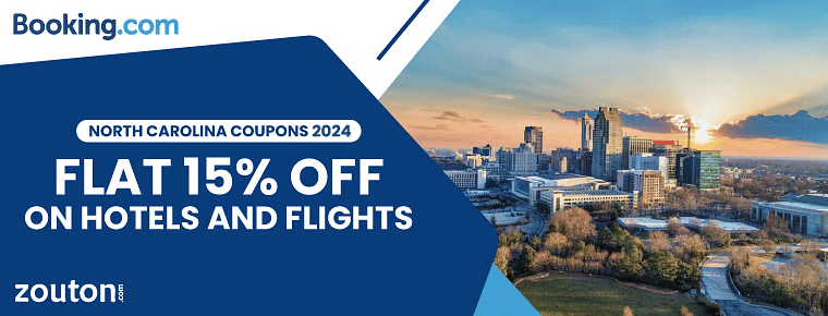 Booking.com North Carolina Coupons | January Edition: Get Flat 15% Off On Hotels And Flights