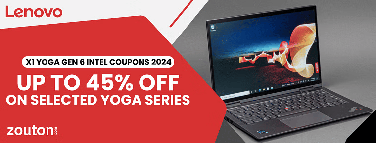 Lenovo X1 Yoga Gen 6 Intel Coupons | June 2024 | Get Up To 45% Off Selected Yoga Series